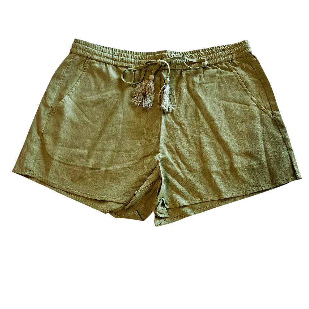 Andie The Graciosa Linen Shorts Ivy Green Women's Size‎ Small Breathable Summer